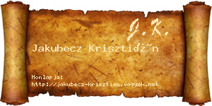Jakubecz Krisztián névjegykártya
